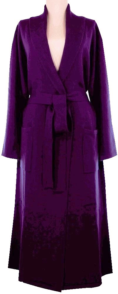 4 Ply Women's Cashmere Classic Robe with Full Length (Purple, Thick and Warm) by Cashmere Heartland 4 Ply Women's Cashmere Classic Robe with Full Length (Purple, Thick and Warm) by Cashmere Heartland