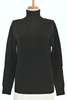 4-ply Women's Turtleneck Cashmere Sweater Cable Knit (Charcoal Grey)