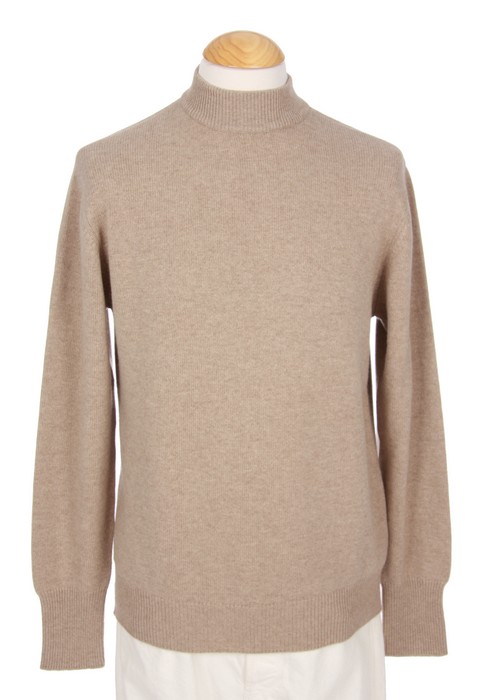 mock neck tan sweater