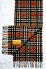 Pure Cashmere Knitted Scarf in Plaids with Tassels (Beige)