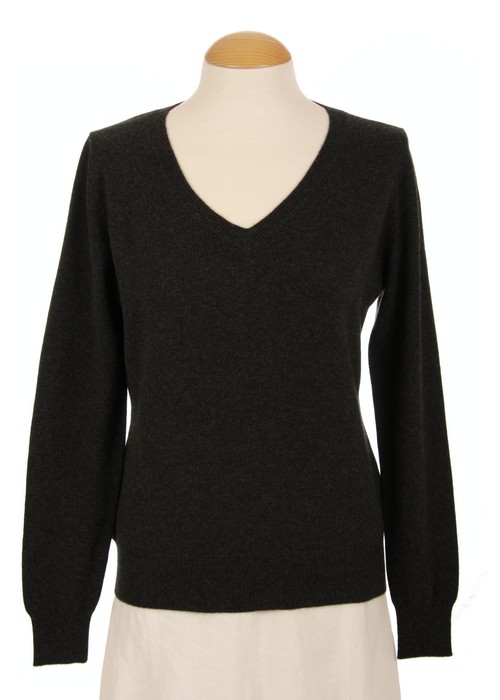 トップス LIGHT CASHMERE KNIT V-NECK P/O CHARCOAL Auralee 'Light Cashmere Knit V-Neck P/)' (Charcoal) – C'H'C'M'
