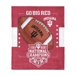 2025 NCAA Football Championship Indiana Hoosiers Commit Silk Touch Throw Blanket 46x60 inches