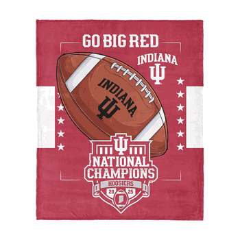 2025 NCAA Football Championship Indiana Hoosiers Commit Silk Touch Throw Blanket 46x60 inches