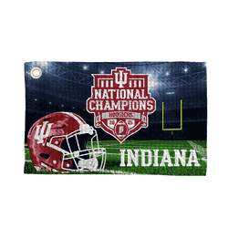 2025 NCAA Football Championship Indiana Hoosiers Crunch Time Waffle Printed Fan Towel 16x25 inches