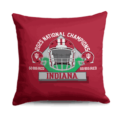 2025 NCAA Football Championship Indiana Hoosiers Effort Throw Pillow 18x18 inches