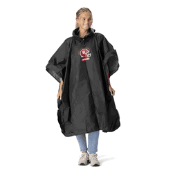 2025 NCAA Football Championship Indiana Hoosiers Hardened Black Rain Poncho with Mesh Bag 49x44 inches