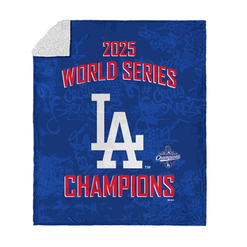 2025 World Series Championship Los Angeles Dodgers Five Tool Silk Touch Sherpa Throw Blanket 50x60 inches