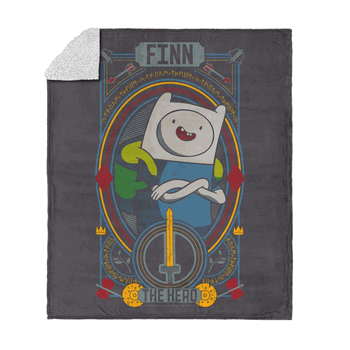 Adventure Time Finn The Hero Silk Touch Sherpa Throw Blanket 50x60 inches
