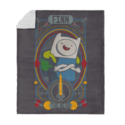 Adventure Time Finn The Hero Silk Touch Sherpa Throw Blanket 50x60 inches