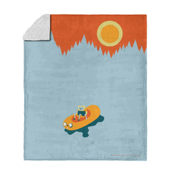 Adventure Time On An Adventure Silk Touch Sherpa Throw Blanket 50x60 inches
