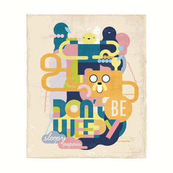 Adventure Time Sleepy Puppies Silk Touch Throw Blanket 50x60 inches