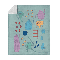 Adventure Time Welcome To Ooo Silk Touch Sherpa Throw Blanket 50x60 inches