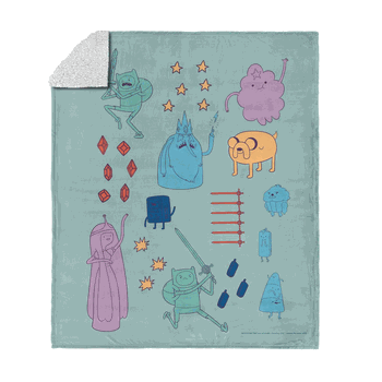 Adventure Time Welcome To Ooo Silk Touch Sherpa Throw Blanket 50x60 inches