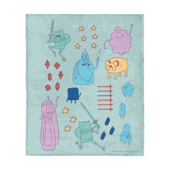 Adventure Time Welcome To Ooo Silk Touch Throw Blanket 40x50 inches