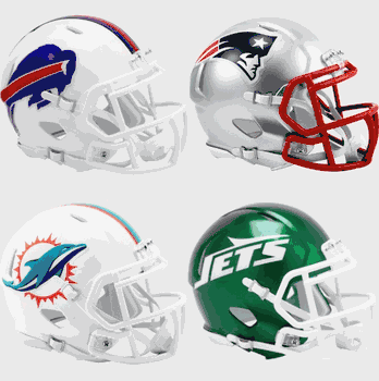 AFC East Riddell SPEED Mini Replica Helmet Set