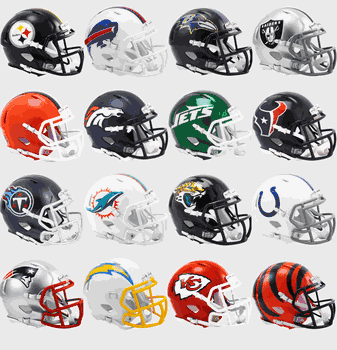 AFC Set of 16 Replica Speed Mini Helmets