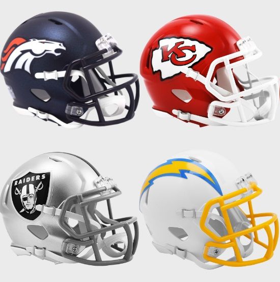 AFC West Riddell Replica SPEED Mini Helmet Set - NFL Riddell