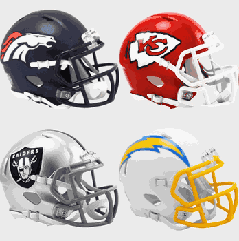 AFC West Riddell Replica SPEED Mini Helmet Set
