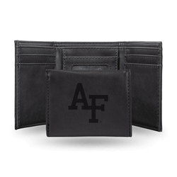 Air Force Falcons Black Laser Engraved Faux Leather Trifold