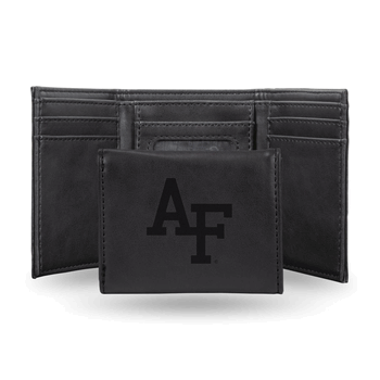 Air Force Falcons Black Laser Engraved Faux Leather Trifold
