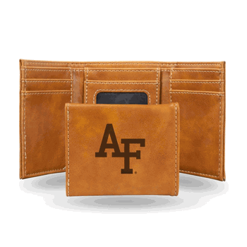 Air Force Falcons Brown Laser Engraved Faux Leather Trifold
