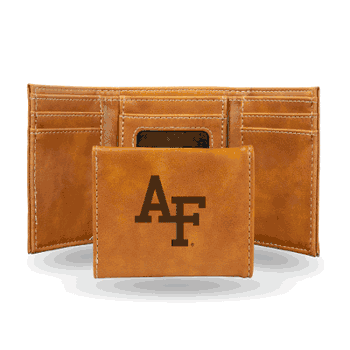 Air Force Falcons Brown Laser Engraved Tri-Fold Wallet
