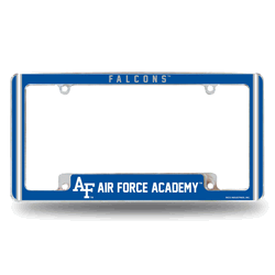 Air Force Falcons Classic 12" x 6" Chrome All Over Automotive License Plate Frame