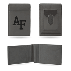 Air Force Falcons Gray Laser Engraved Front Pocket Wallet