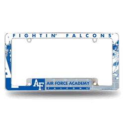 Air Force Falcons Primary 12" x 6" Chrome All Over Automotive License Plate Frame