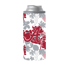 Alabama Crimson Tide 12oz Floral Slim Can Coolie