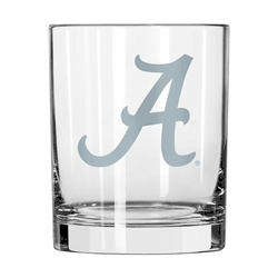 Alabama Crimson Tide 14oz Etch Rocks Glass
