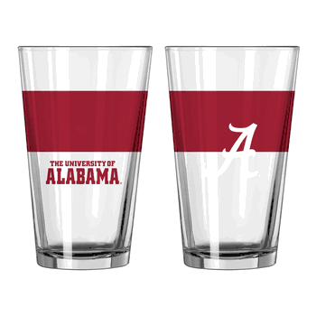 Alabama Crimson Tide 16oz Colorblock Pint Glass