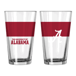 Alabama Crimson Tide 16oz Colorblock Pint Glass