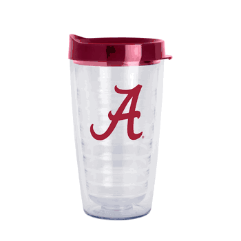 Alabama Crimson Tide 16oz Flipside Dbl Wall Clear Tumbler