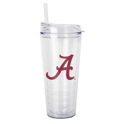 Alabama Crimson Tide 22oz Flipside Dbl Wall Clear Tumbler