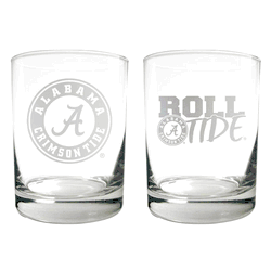 Alabama Crimson Tide 2pc Rocks Glass Set