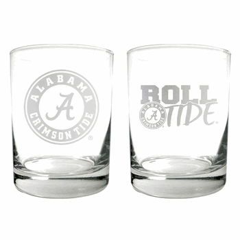 Alabama Crimson Tide 2pc Rocks Glass Set