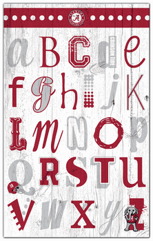 Alabama Crimson Tide Alphabet 11x19 Sign