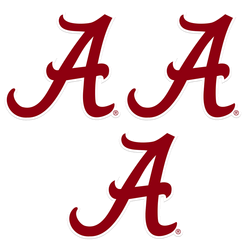 Alabama Crimson Tide Auto Decal 3 Pack