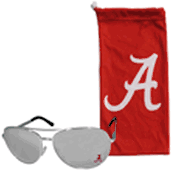 Alabama Crimson Tide Aviator Sunglasses and Bag Set