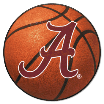 Alabama Crimson Tide Basketball Rug - 27in. Diameter, A Logo