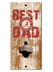Alabama Crimson Tide Best Dad Bottle Opener Wood Sign