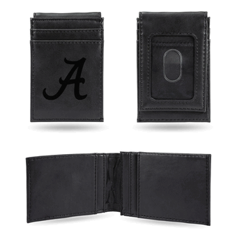 Alabama Crimson Tide Black Laser Engraved Front Pocket Wallet