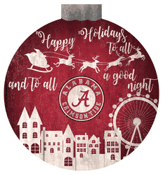 Alabama Crimson Tide Christmas Village 12in Wall Art