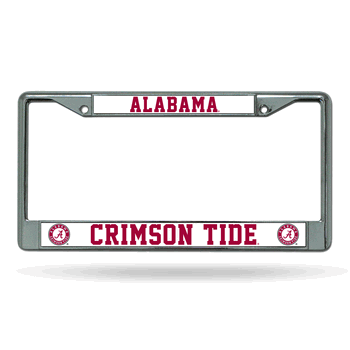 Alabama Crimson Tide Standard Chrome Frame with Plastic Inserts 12