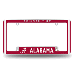 Alabama Crimson Tide Classic 12" x 6" Chrome All Over Automotive License Plate Frame