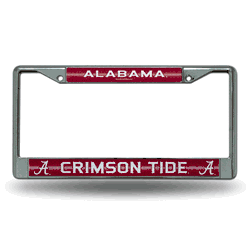 Alabama Crimson Tide Classic 12" x 6" Silver Bling Chrome Car/Truck/SUV Auto Accessory