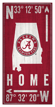 Alabama Crimson Tide Coordinate 6x12 Sign