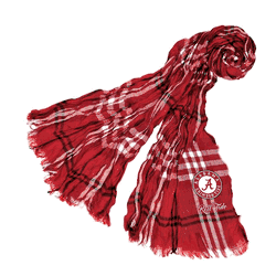 Alabama Crimson Tide Crinkle Scarf Plaid Maroon/Bla