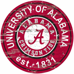 Alabama Crimson Tide Distressed Round Sign